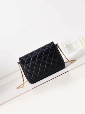 chanel as3855 flap bag with chain shiny lambskin gold tone metal black 004 luxibags.ru .jpg