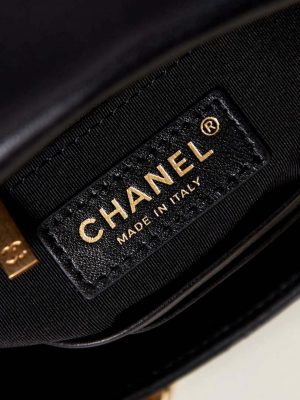 chanel as3855 flap bag with chain shiny lambskin gold tone metal black 008 luxibags.ru .jpg