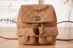chanel as3860 backpack grained shiny calfskin gold tone metal brown 001 luxibags.ru .jpg