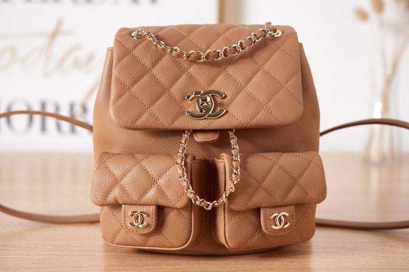 chanel as3860 backpack grained shiny calfskin gold tone metal brown 001 luxibags.ru .jpg