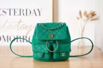 chanel as3860 backpack grained shiny calfskin gold tone metal green 002 luxibags.ru .jpg