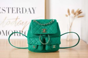 chanel as3860 backpack grained shiny calfskin gold tone metal green 002 luxibags.ru .jpg