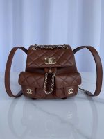 chanel as3860 backpack shiny lambskin gold brown 001 luxibags.ru .jpg