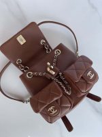 chanel as3860 backpack shiny lambskin gold brown 007 luxibags.ru .jpg
