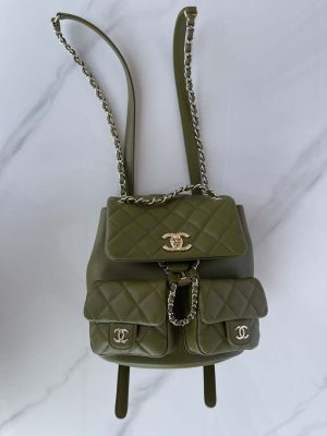 chanel as3860 backpack shiny lambskin gold dark green 006 luxibags.ru .jpg