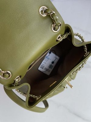 chanel as3860 backpack shiny lambskin gold dark green 008 luxibags.ru .jpg