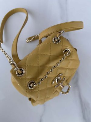 chanel as3860 backpack shiny lambskin gold yellow 006 luxibags.ru .jpg
