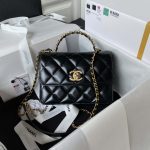 chanel as3886 mini flap bag with top handle shiny calfskin black gold 001 luxibags.ru .jpg