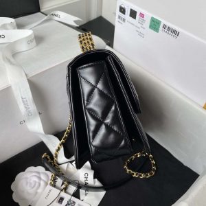 chanel as3886 mini flap bag with top handle shiny calfskin black gold 005 luxibags.ru .jpg