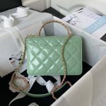 chanel as3886 mini flap bag with top handle shiny calfskin green gold 002 luxibags.ru .jpg