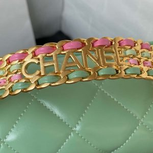 chanel as3886 mini flap bag with top handle shiny calfskin green gold 004 luxibags.ru .jpg