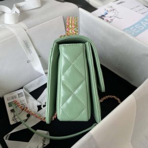 chanel as3886 mini flap bag with top handle shiny calfskin green gold 006 luxibags.ru .jpg