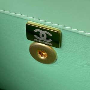 chanel as3886 mini flap bag with top handle shiny calfskin green gold 009 luxibags.ru .jpg