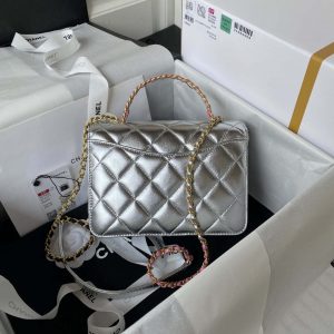 chanel as3886 mini flap bag with top handle shiny silver calfskin gold 002 luxibags.ru .jpg