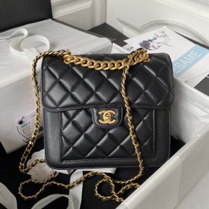 chanel as3932 flap classic bag cf lambskin black gold 001 luxibags.ru .jpg