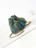 chanel as3947 small backpack wool tweed lambski gold tone metal green 001 luxibags.ru 1.jpg