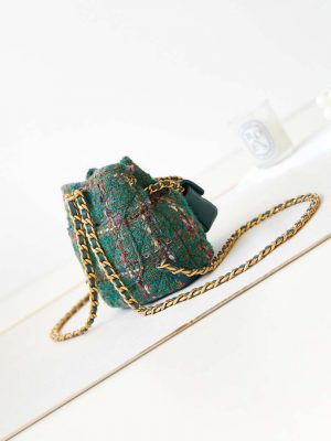 chanel as3947 small backpack wool tweed lambski gold tone metal green 002 luxibags.ru 1.jpg
