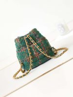 chanel as3947 small backpack wool tweed lambski gold tone metal green 003 luxibags.ru 1.jpg