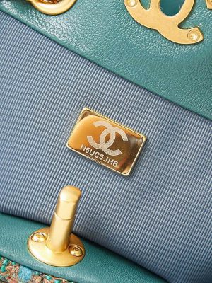 chanel as3947 small backpack wool tweed lambski gold tone metal green 005 luxibags.ru 1.jpg