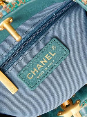 chanel as3947 small backpack wool tweed lambski gold tone metal green 006 luxibags.ru 1.jpg