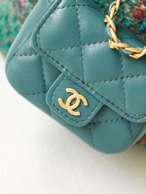 chanel as3947 small backpack wool tweed lambski gold tone metal green 009 luxibags.ru 1.jpg