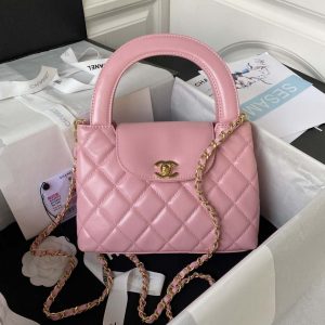 chanel as3970 flap bag with top handle lambskin gold tone metal pink 001 luxibags.ru .jpg