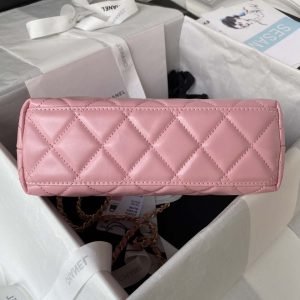 chanel as3970 flap bag with top handle lambskin gold tone metal pink 005 luxibags.ru .jpg