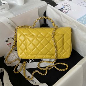 chanel as3970 flap bag with top handle lambskin gold tone metal yellow 002 luxibags.ru .jpg