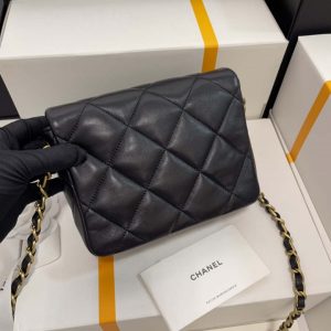 chanel as3979 mini flap bag lambskin plexi gold tone meta black 008 luxibags.ru .jpg
