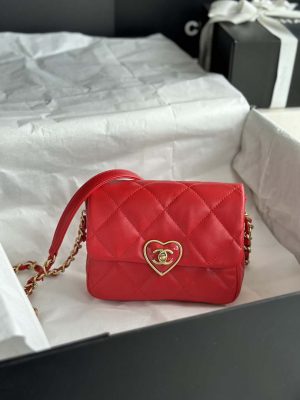 chanel as3979 mini flap bag lambskin plexi gold tone meta red 001 luxibags.ru .jpg