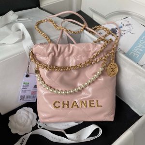 chanel as3980 22 mini handbag shiny calfskin gold tone metal pink 001 luxibags.ru .jpg