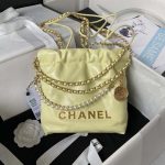chanel as3980 22 mini handbag shiny calfskin gold tone metal yellow 001 luxibags.ru .jpg