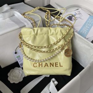 chanel as3980 22 mini handbag shiny calfskin gold tone metal yellow 001 luxibags.ru .jpg