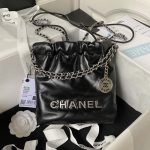 chanel as3980 22 mini handbag shiny calfskin silver tone metal black 001 luxibags.ru .jpg