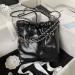 chanel as3980 22 mini handbag shiny calfskin silver tone metal black 002 luxibags.ru .jpg