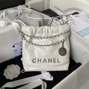 chanel as3980 22 mini handbag shiny calfskin silver tone metal white 001 luxibags.ru .jpg