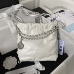 chanel as3980 22 mini handbag shiny calfskin silver tone metal white 002 luxibags.ru .jpg