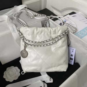 chanel as3980 22 mini handbag shiny calfskin silver tone metal white 002 luxibags.ru .jpg