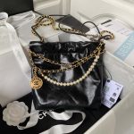 chanel as3980 22 mini handbag shiny crumpled calfskin gold tone metal black 002 luxibags.ru .jpg