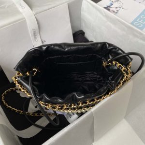 chanel as3980 22 mini handbag shiny crumpled calfskin gold tone metal black 006 luxibags.ru .jpg