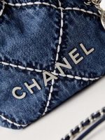 chanel as3980 22 mini handbag silver tone metal canvas blue denim 02 luxibags.ru .jpg