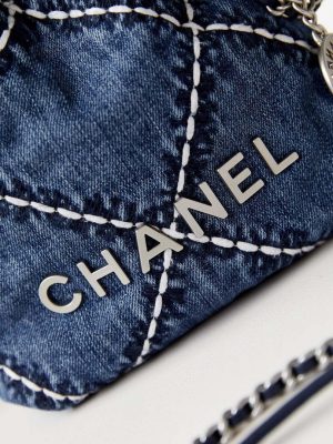 chanel as3980 22 mini handbag silver tone metal canvas blue denim 02 luxibags.ru .jpg