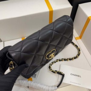 chanel as3986 small flap bag lambskin plexi gold tone metal black 007 luxibags.ru .jpg