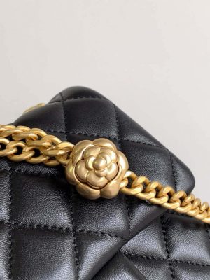 chanel as4040 mini flap classic bag 17 woc camellia lambskin black 006 luxibags.ru .jpg