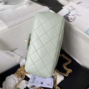 chanel as4040 mini flap classic bag 18 woc camellia lambskin green gray 005 luxibags.ru .jpg