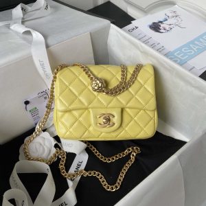 chanel as4040 mini flap classic bag 18 woc camellia lambskin yellow 001 luxibags.ru .jpg
