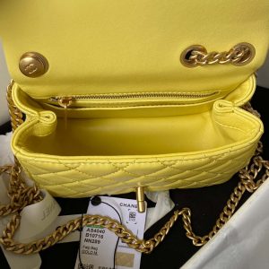 chanel as4040 mini flap classic bag 18 woc camellia lambskin yellow 005 luxibags.ru .jpg