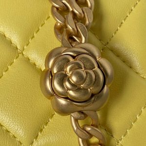 chanel as4040 mini flap classic bag 18 woc camellia lambskin yellow 008 luxibags.ru .jpg