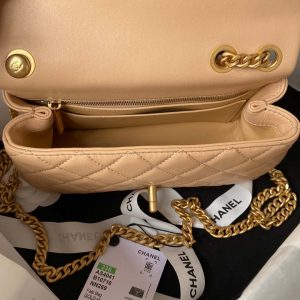 chanel as4041 flap classic bag cf camellia apricot lambskin gold 007 luxibags.ru .jpg