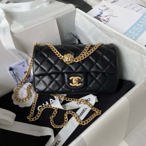 chanel as4041 flap classic bag cf camellia black lambskin gold 001 luxibags.ru .jpg